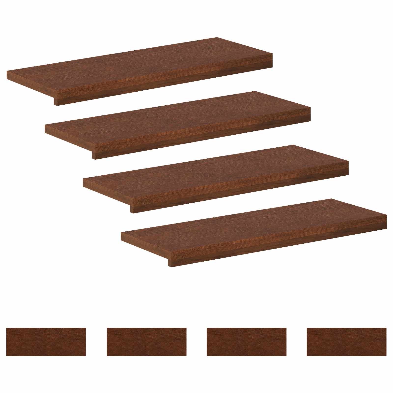 Laiptų danga 8 vnt. 80 x 25 x 2 cm Tamsiai rudas