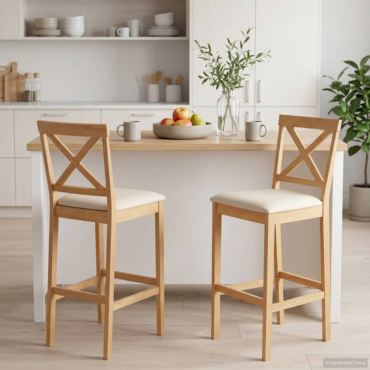 Baro taburetė 2 pcs Natūralus ir bežinis