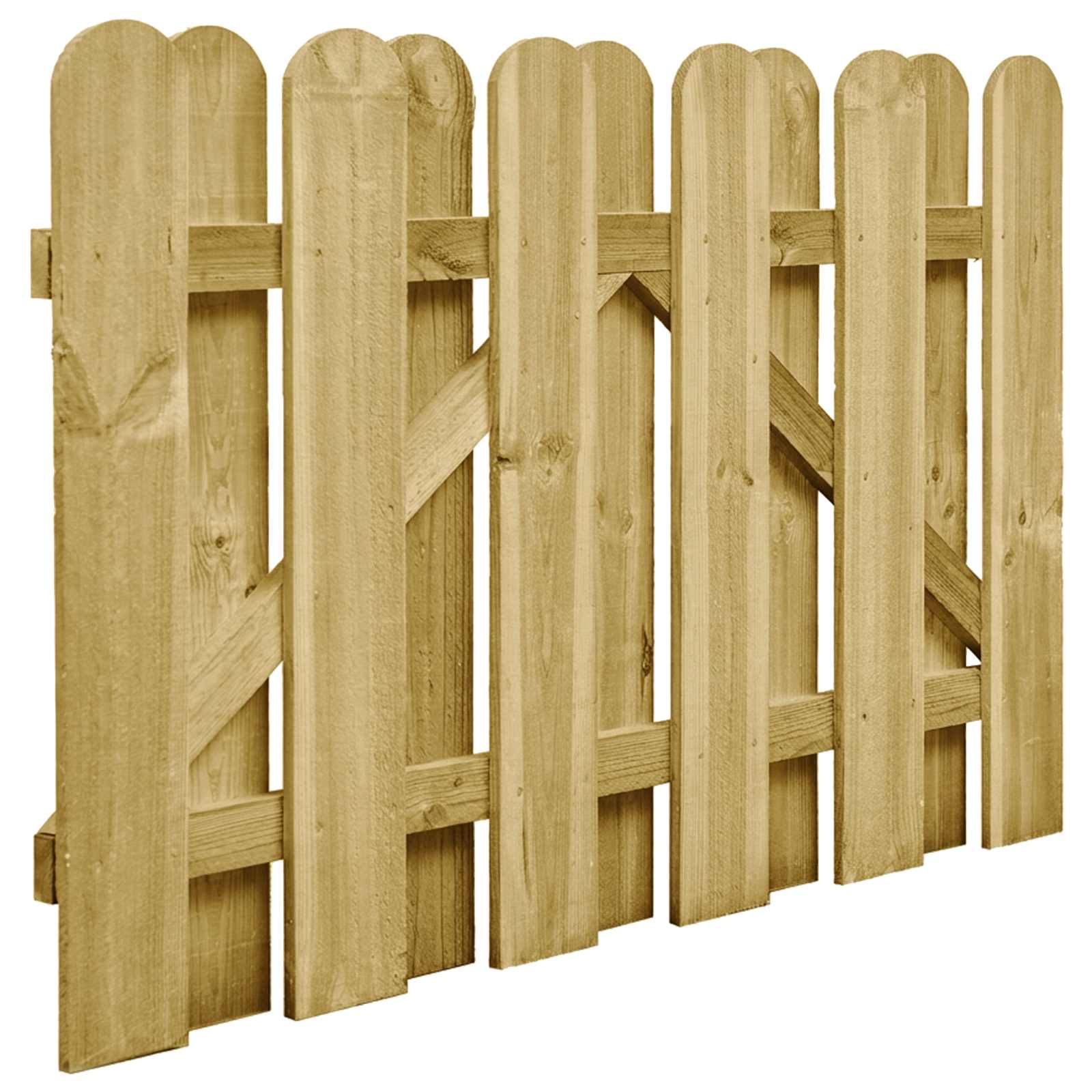 Sodo vartai 100 x 75 cm Pušies medienos masyvas Žalia