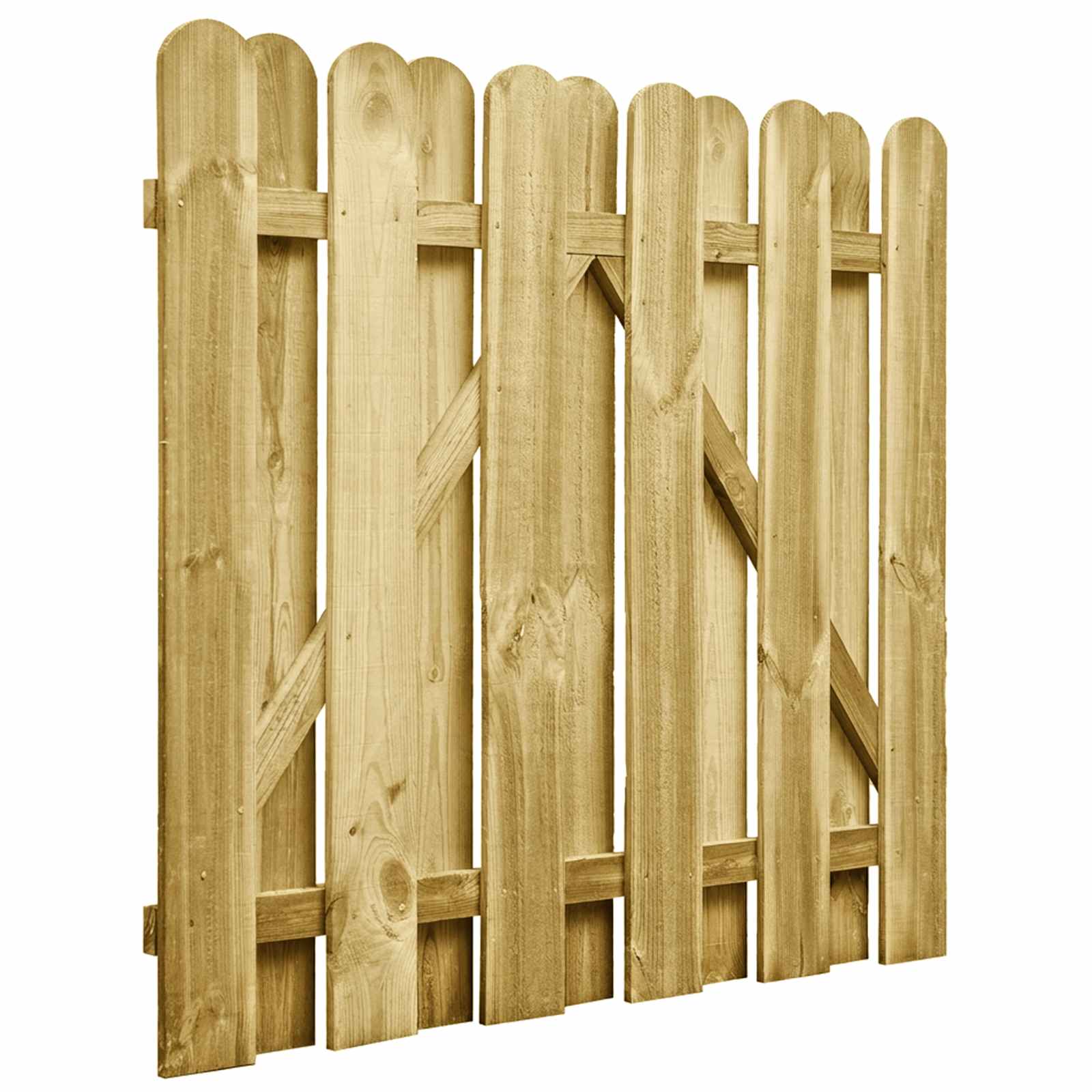 Sodo vartai 100 x 100 cm Pušies medienos masyvas Žalia