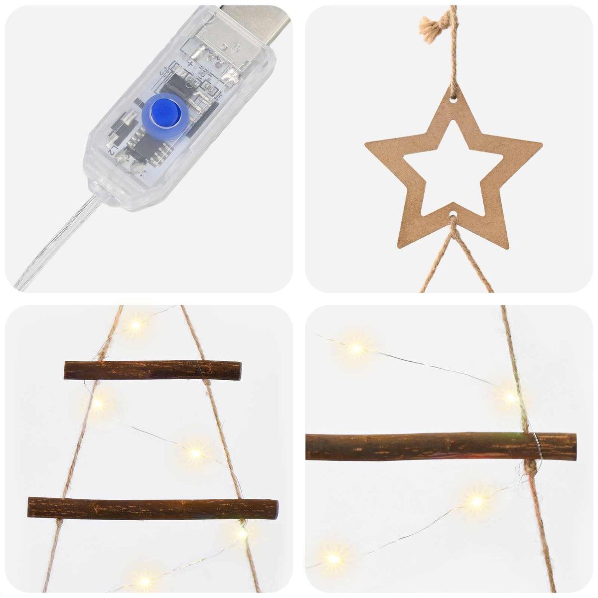 Kabantis Kalėdų medis 150 cm 80 LED Šilta balta
