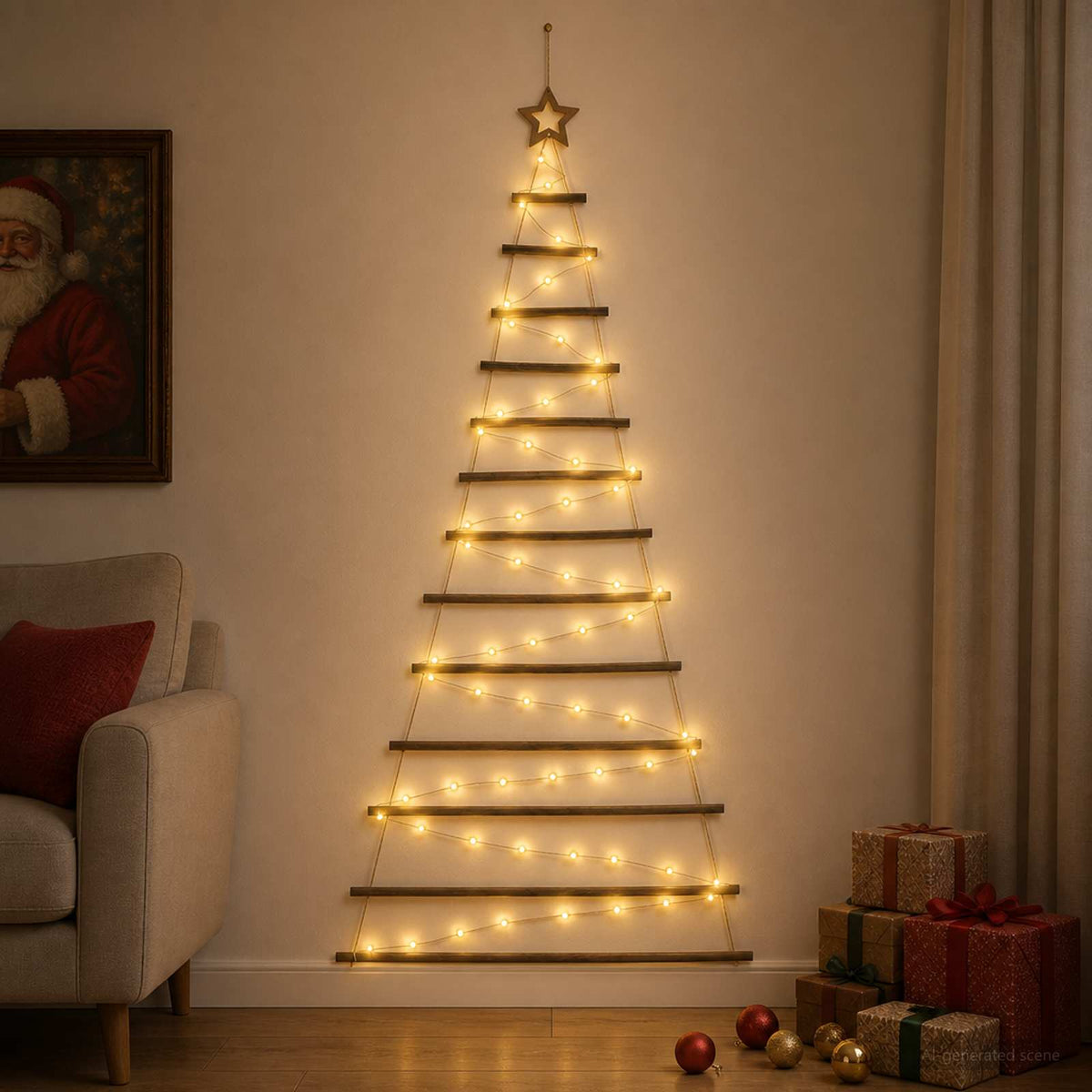 Kabantis Kalėdų medis 180 cm 100 LED Šilta balta