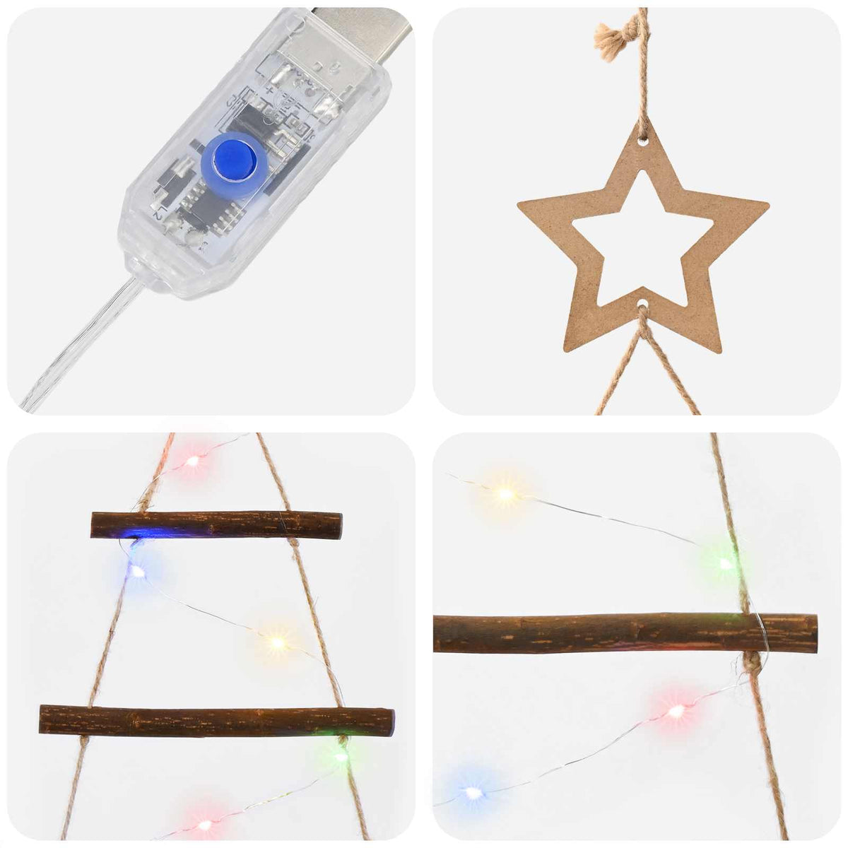 Kabantis Kalėdų medis 150 cm 80 LED Įvairių spalvų