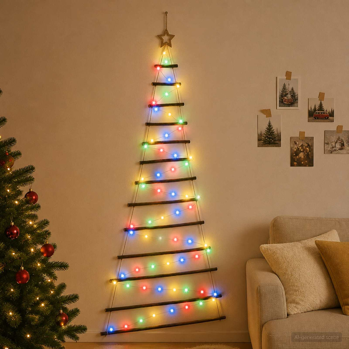 Kabantis Kalėdų medis 180 cm 100 LED Įvairių spalvų