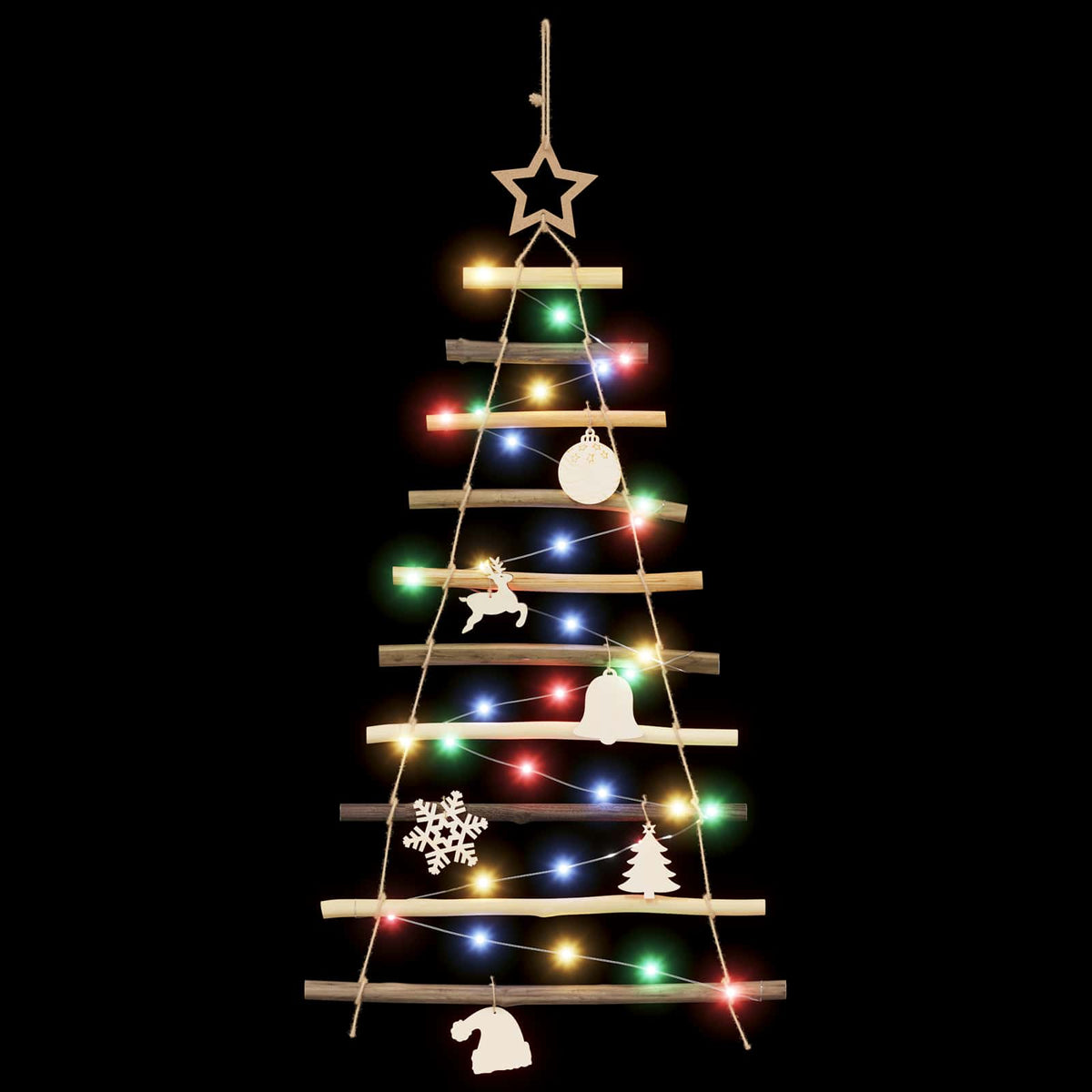 Kabantis Kalėdų medis 90 cm 30 LED Įvairių spalvų