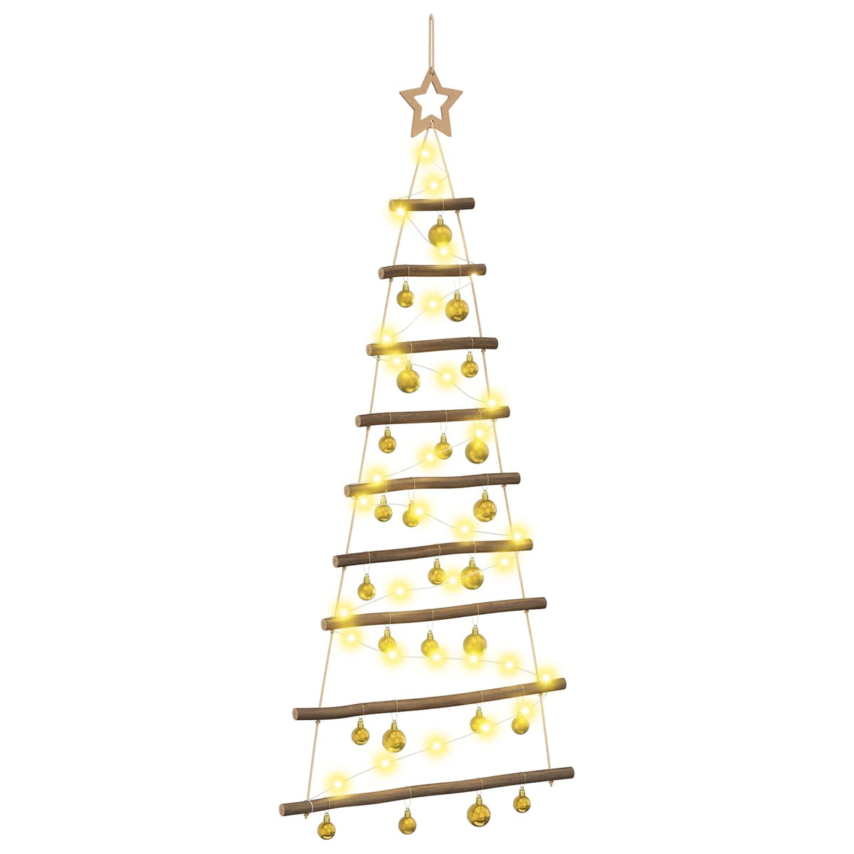 Kabančios Kalėdų eglutės su žaisliukais 120 cm 50 LED
