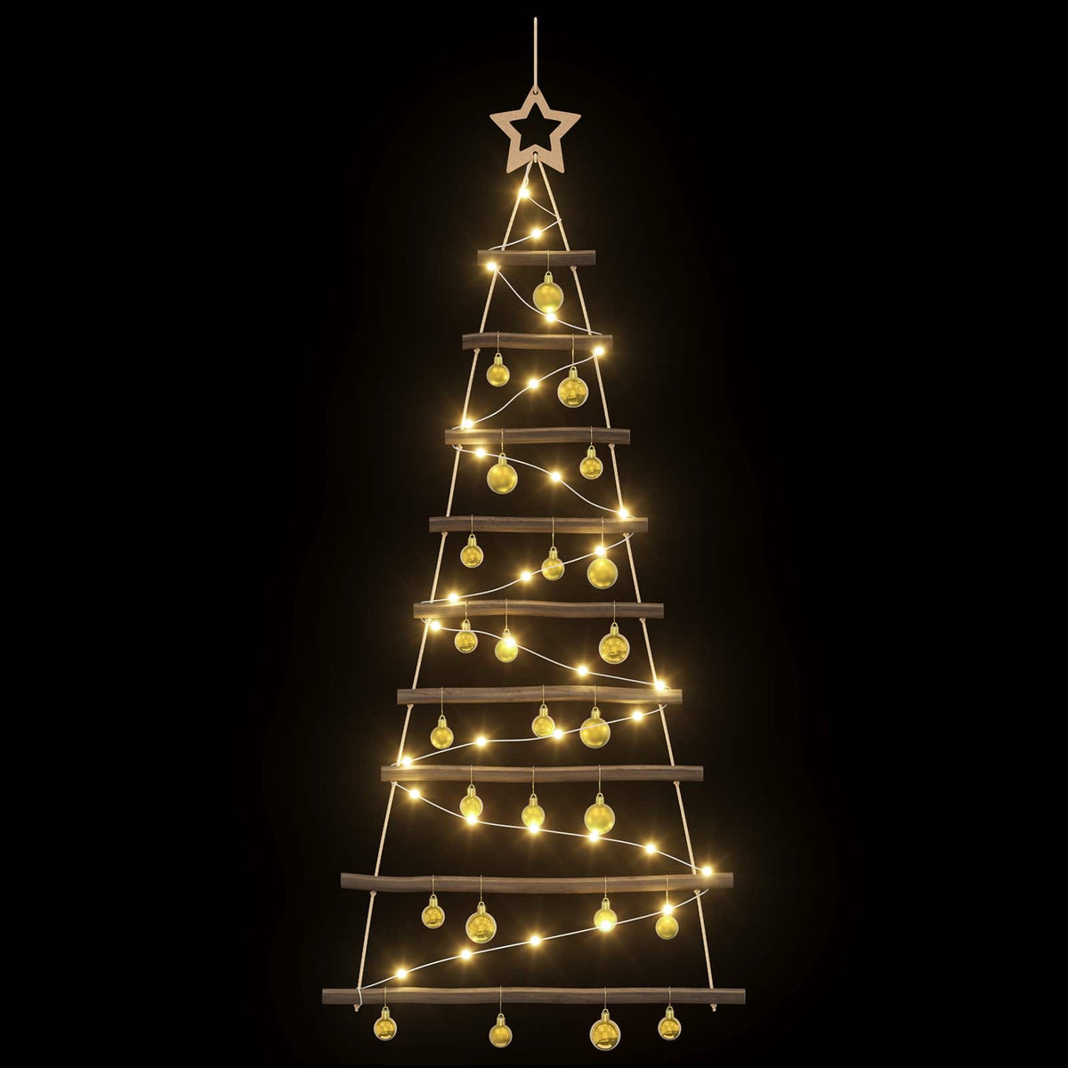 Kabančios Kalėdų eglutės su žaisliukais 120 cm 50 LED