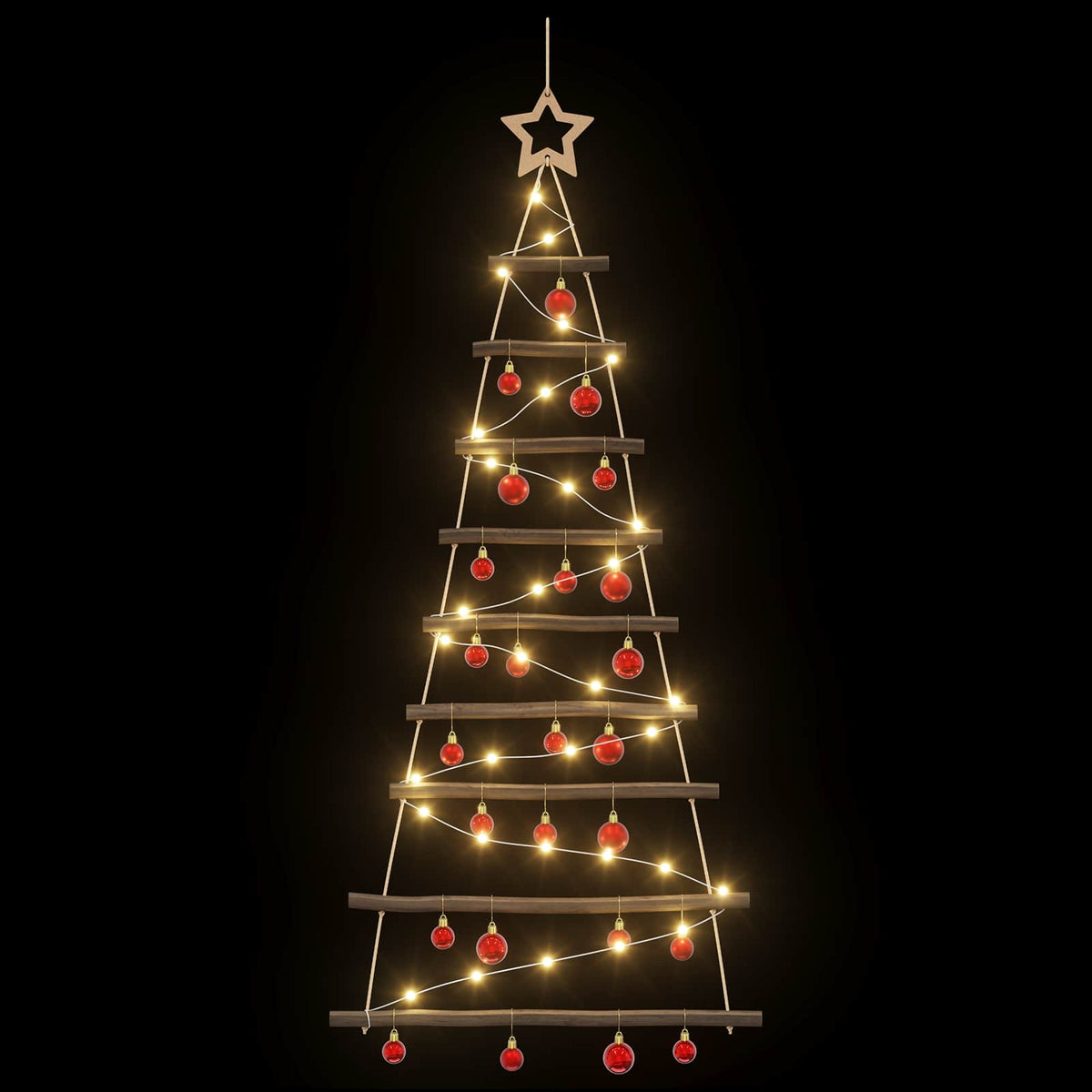 Kabančios Kalėdų eglutės su žaisliukais 120 cm 50 LED