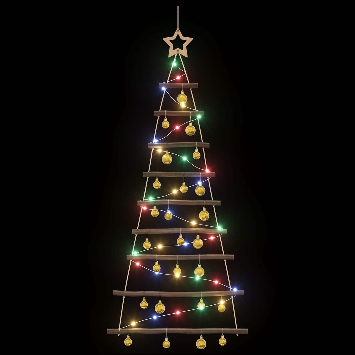 Kabančios Kalėdų eglutės su žaisliukais 120 cm 50 LED