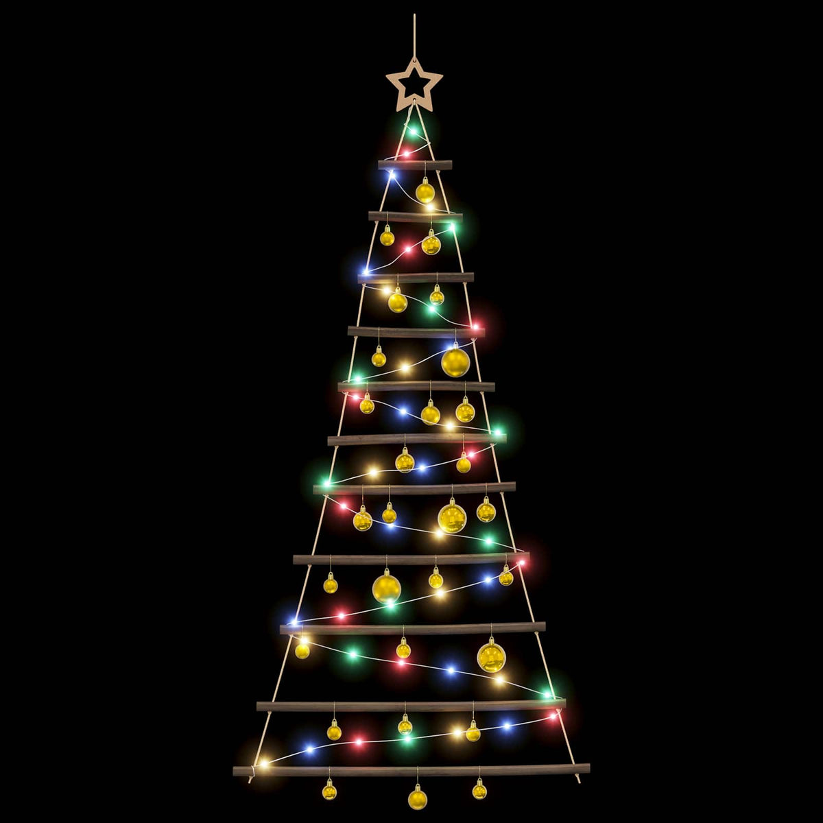 Kabančios Kalėdų eglutės su žaisliukais 150 cm 80 LED
