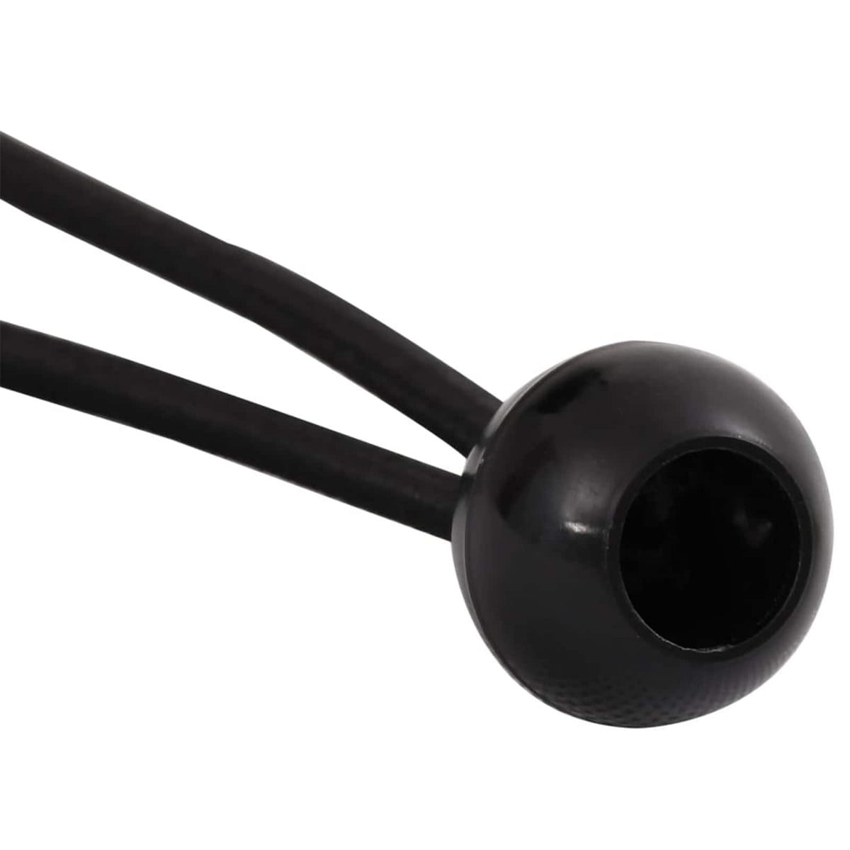 Bungee virvės su kamuoliukais 24 vnt. Juoda 4 mm x 22 cm