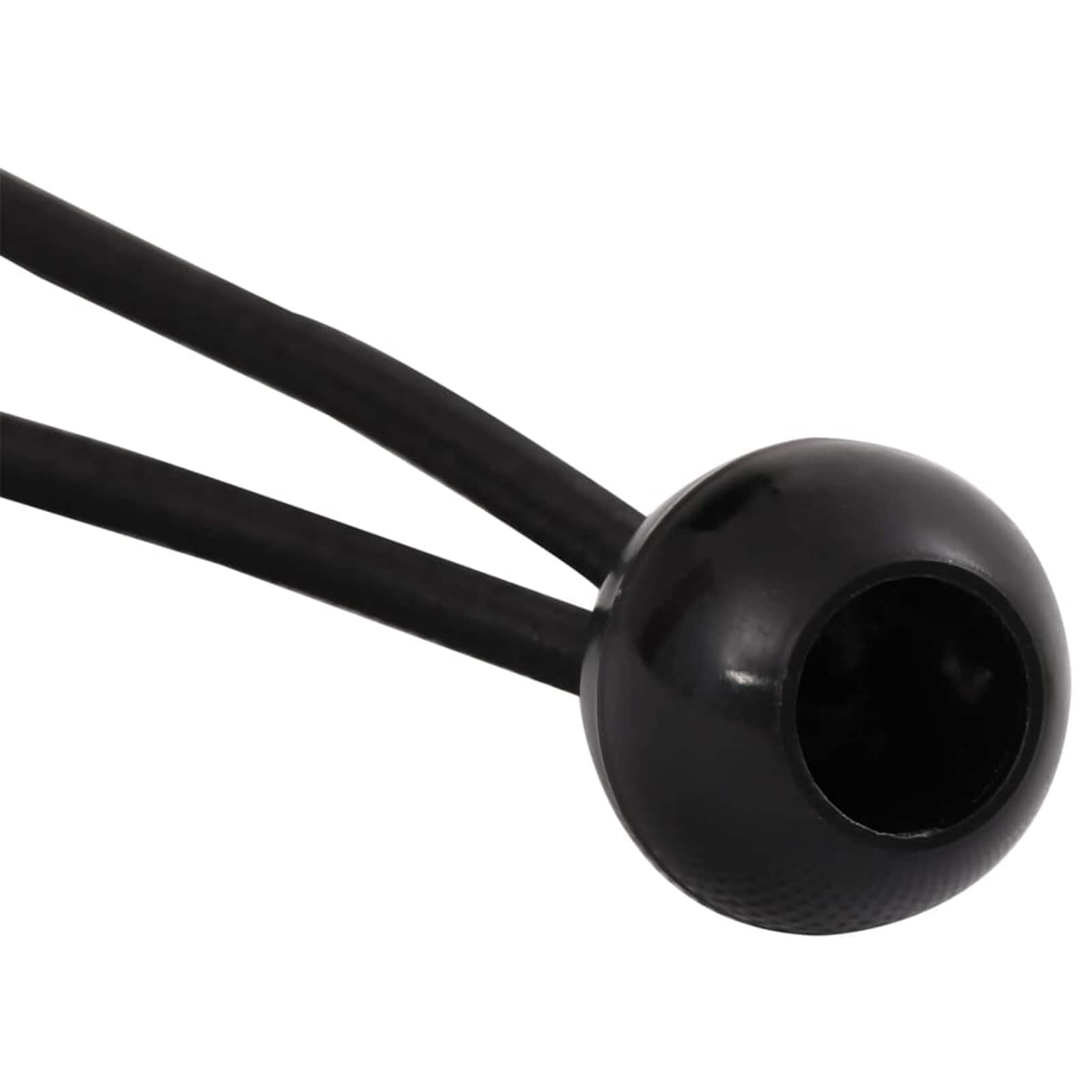 Bungee virvės su kamuoliukais 100 vnt. Juoda 4 mm x 22 cm