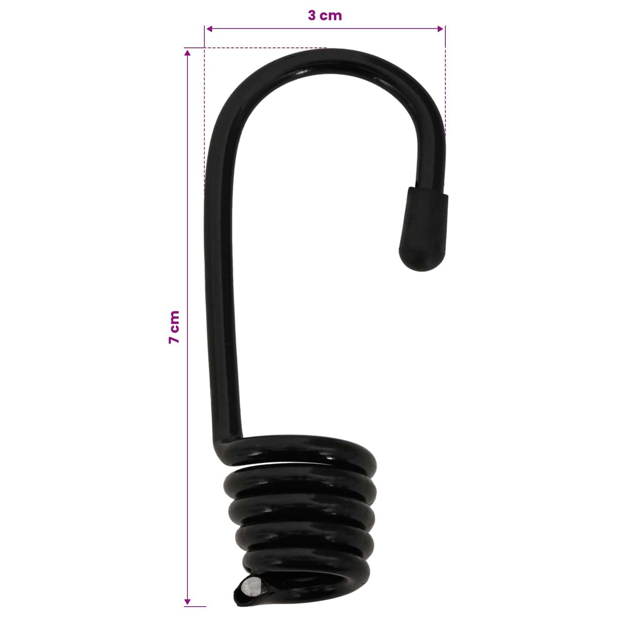 Kabliai 100 vnt. Juoda 6 mm x 5 cm Plienas