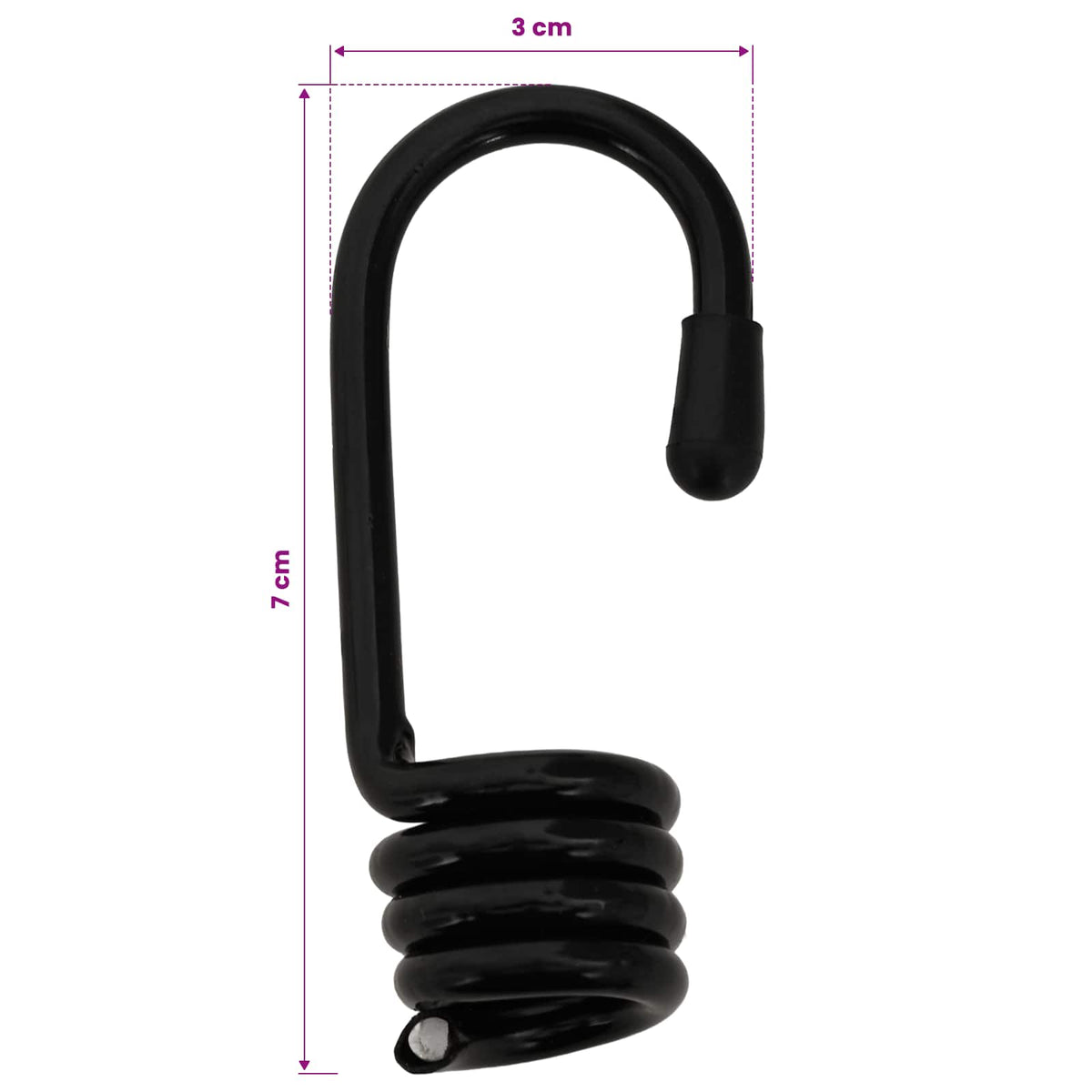 Kabliai 100 vnt. Juoda 8 mm x 5 cm Plienas