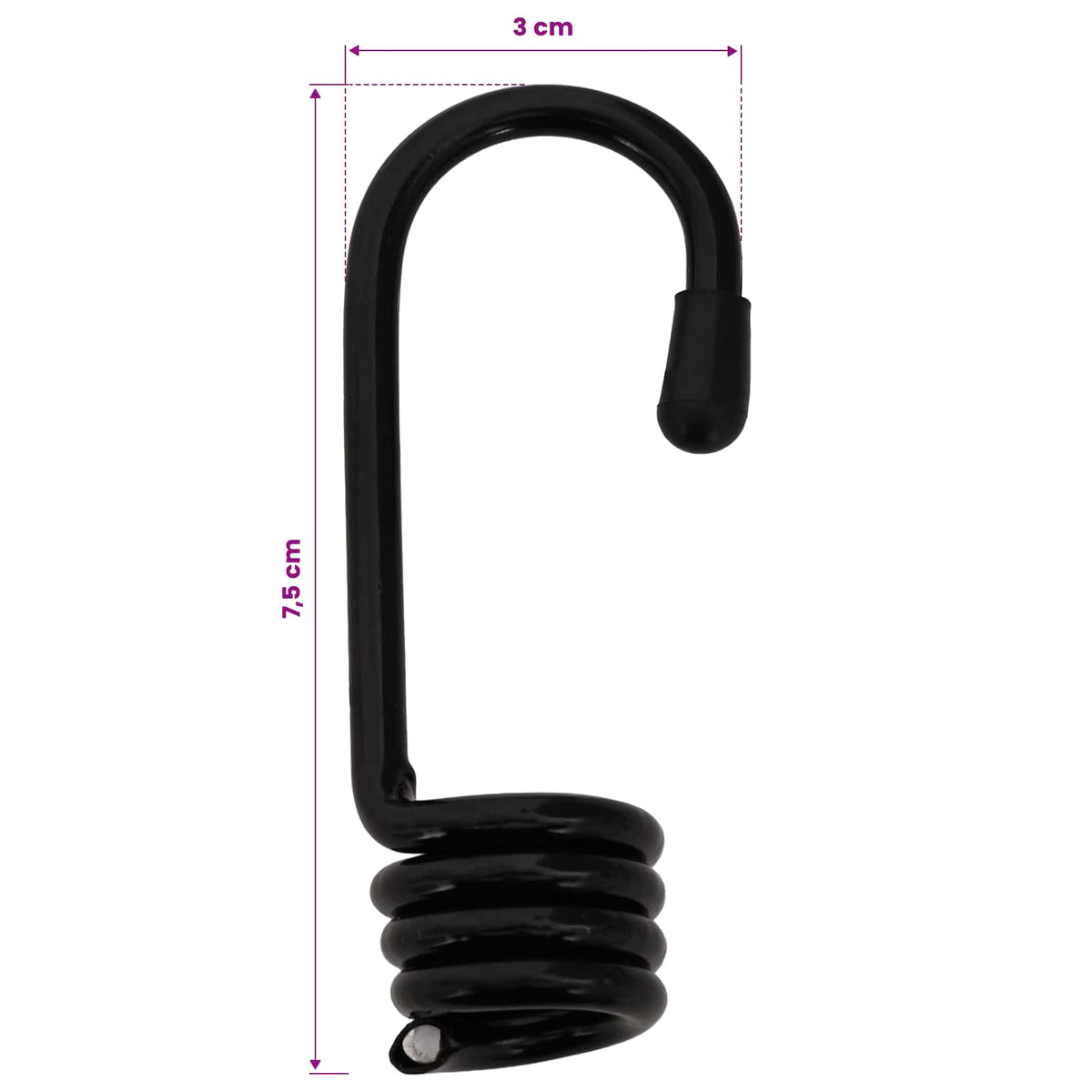Kabliai 100 vnt. Juoda 10 mm x 5 cm Plienas