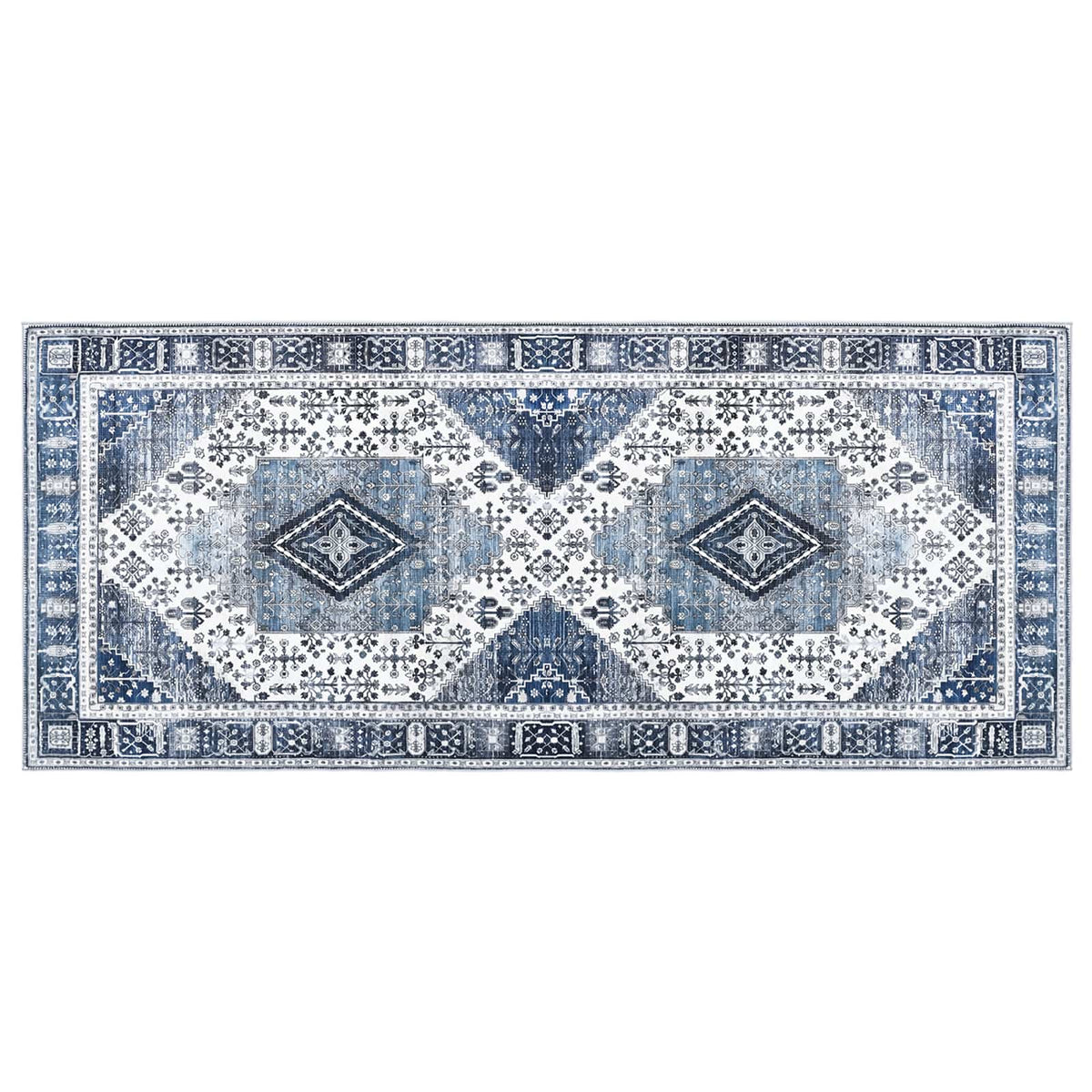 Kilimas ORIZ Tamsiai mėlyna 80 x 200 cm 100% poliesteris