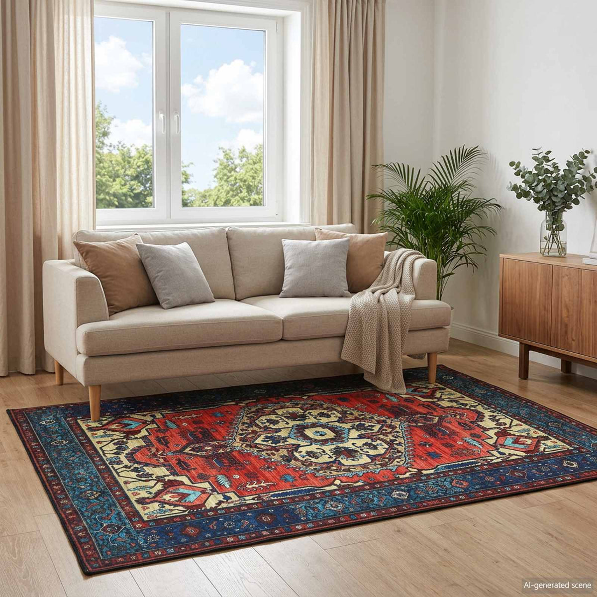 Kilimas ORIZ Raudona 80 x 150 cm 100% poliesteris
