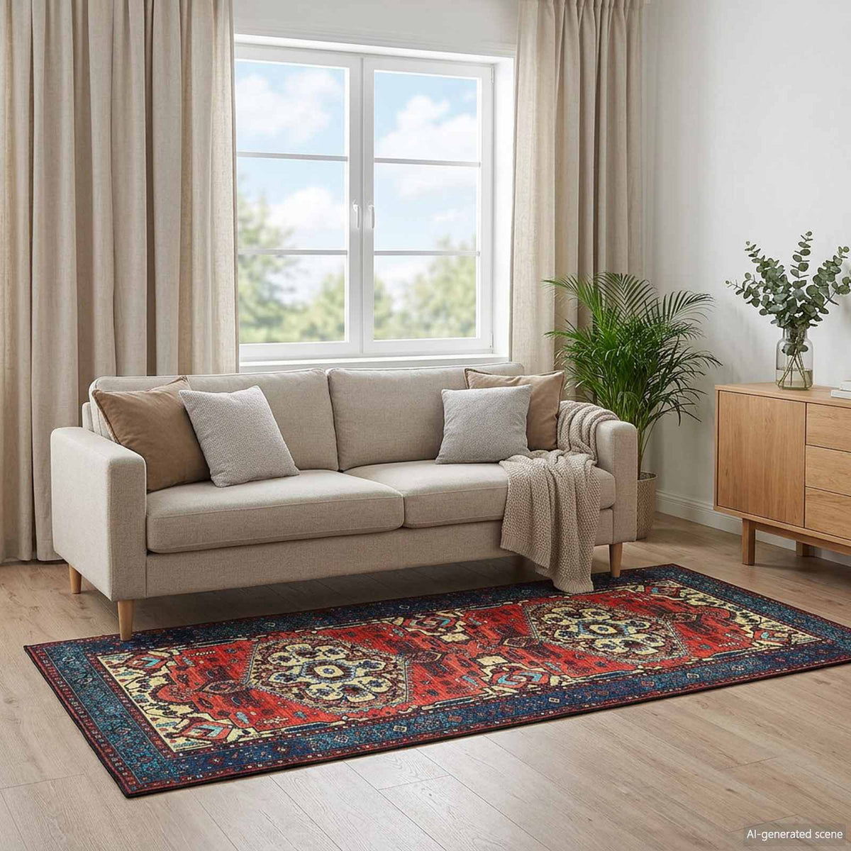 Kilimas ORIZ Raudona 80 x 200 cm 100% poliesteris