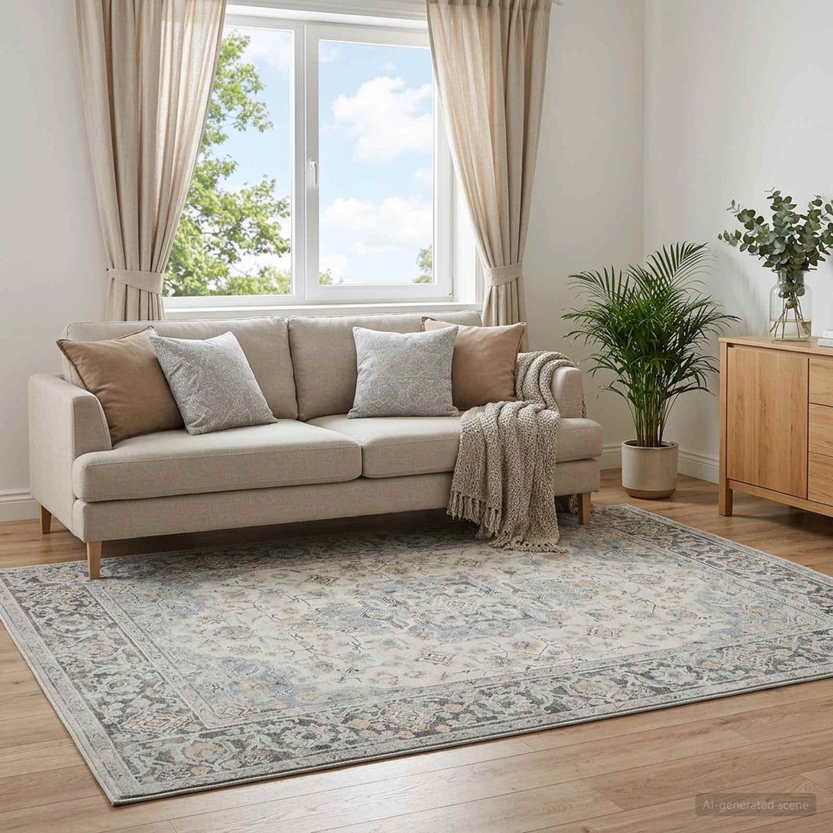 Kilimas ORIZ Kreminė 240 x 240 cm 100% poliesteris
