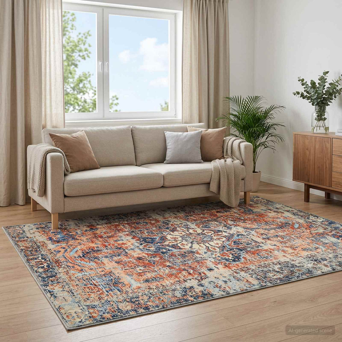Kilimas ORIZ Oranžinė 80 x 150 cm 100% poliesteris