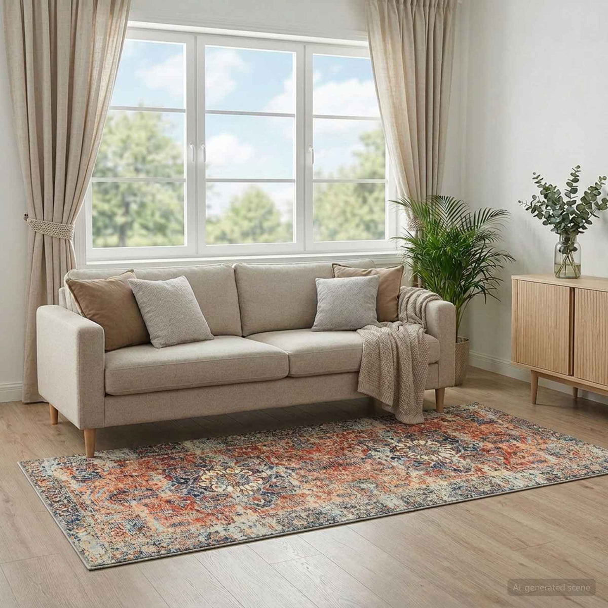 Kilimas ORIZ Oranžinė 80 x 200 cm 100% poliesteris