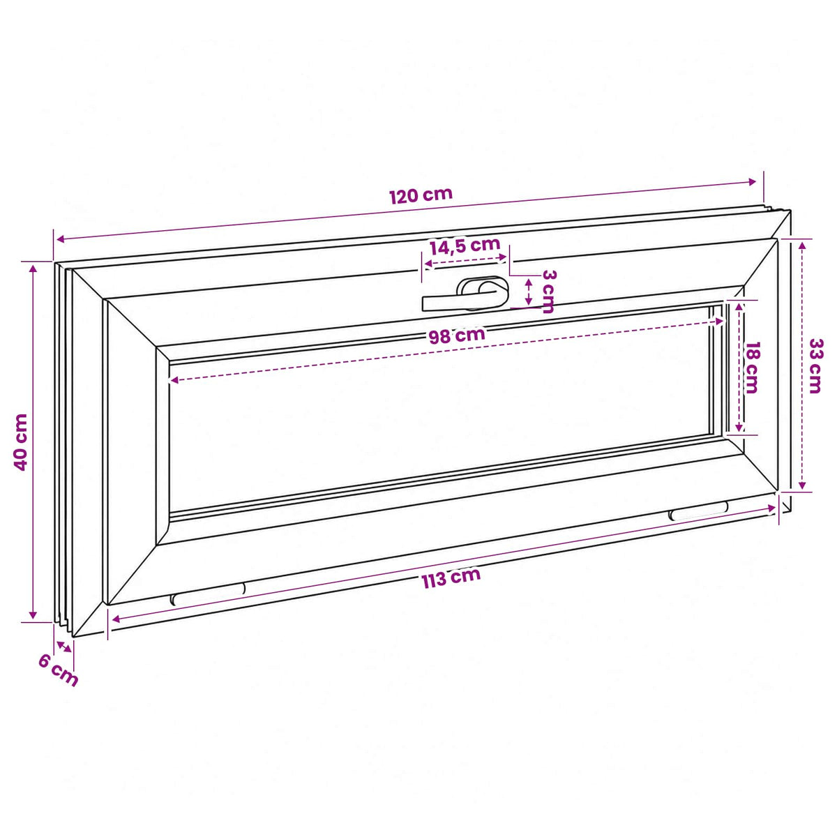 Bendras lango vidinis atspalvis baltas RISOR 120 x 40 cm