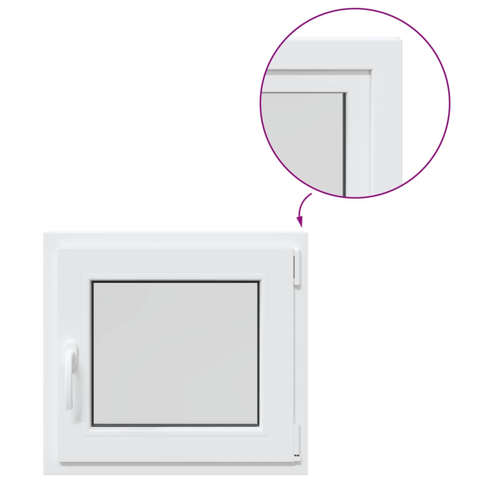 Požeminio lango RISOR 55 x 50 cm PVC ir stiklas