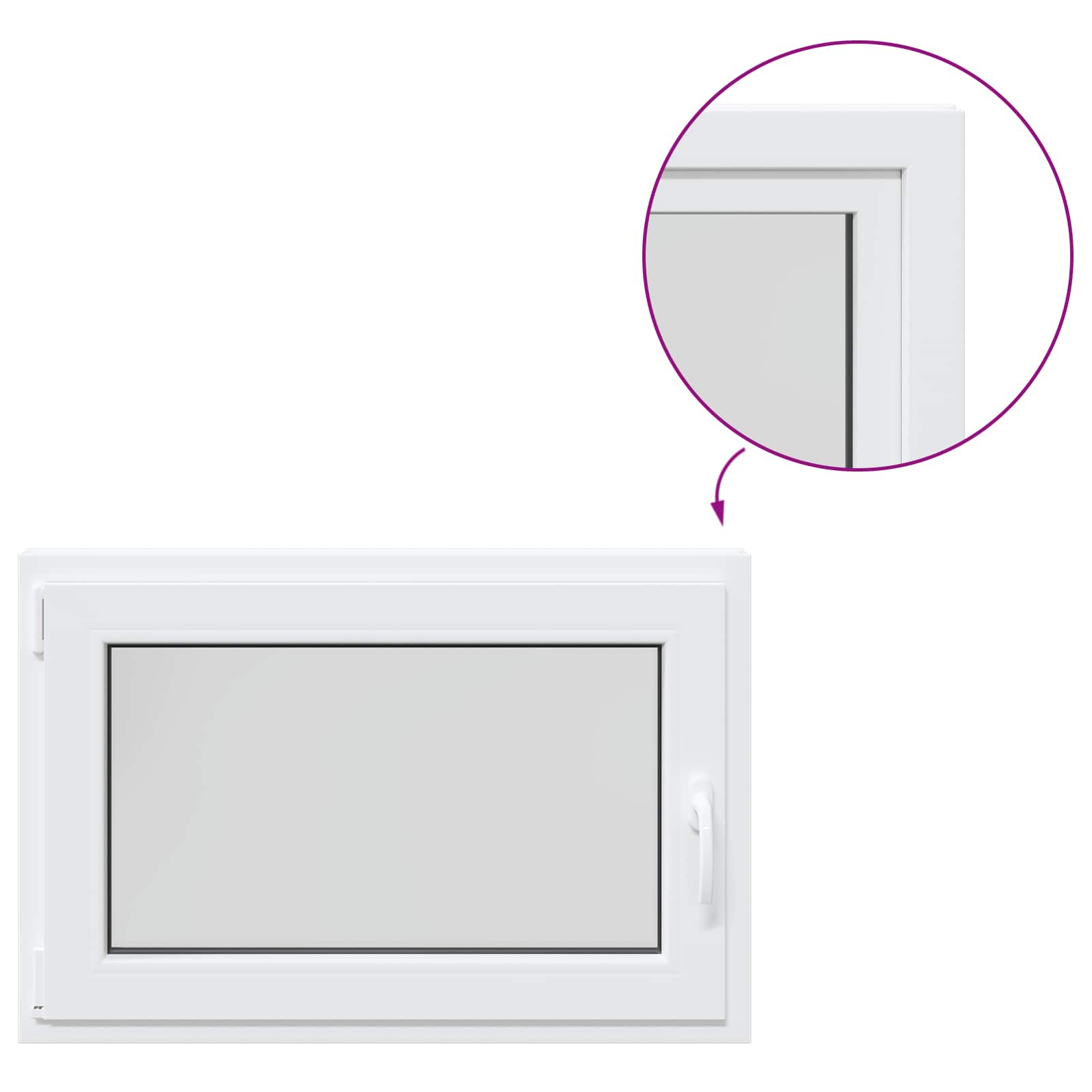 Požeminio lango RISOR 95 x 50 cm PVC ir stiklas