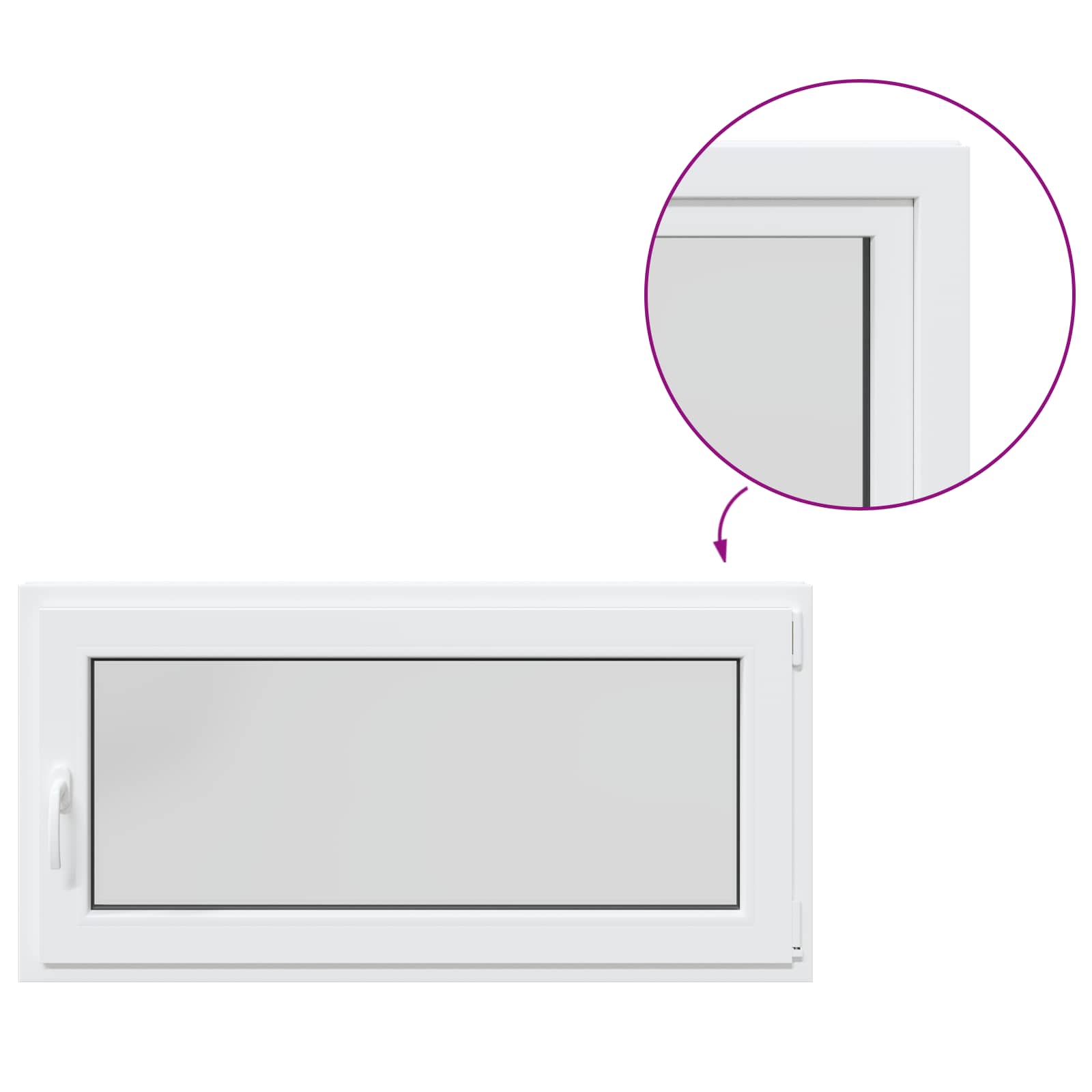 Požeminio lango RISOR 120 x 50 cm PVC ir stiklas