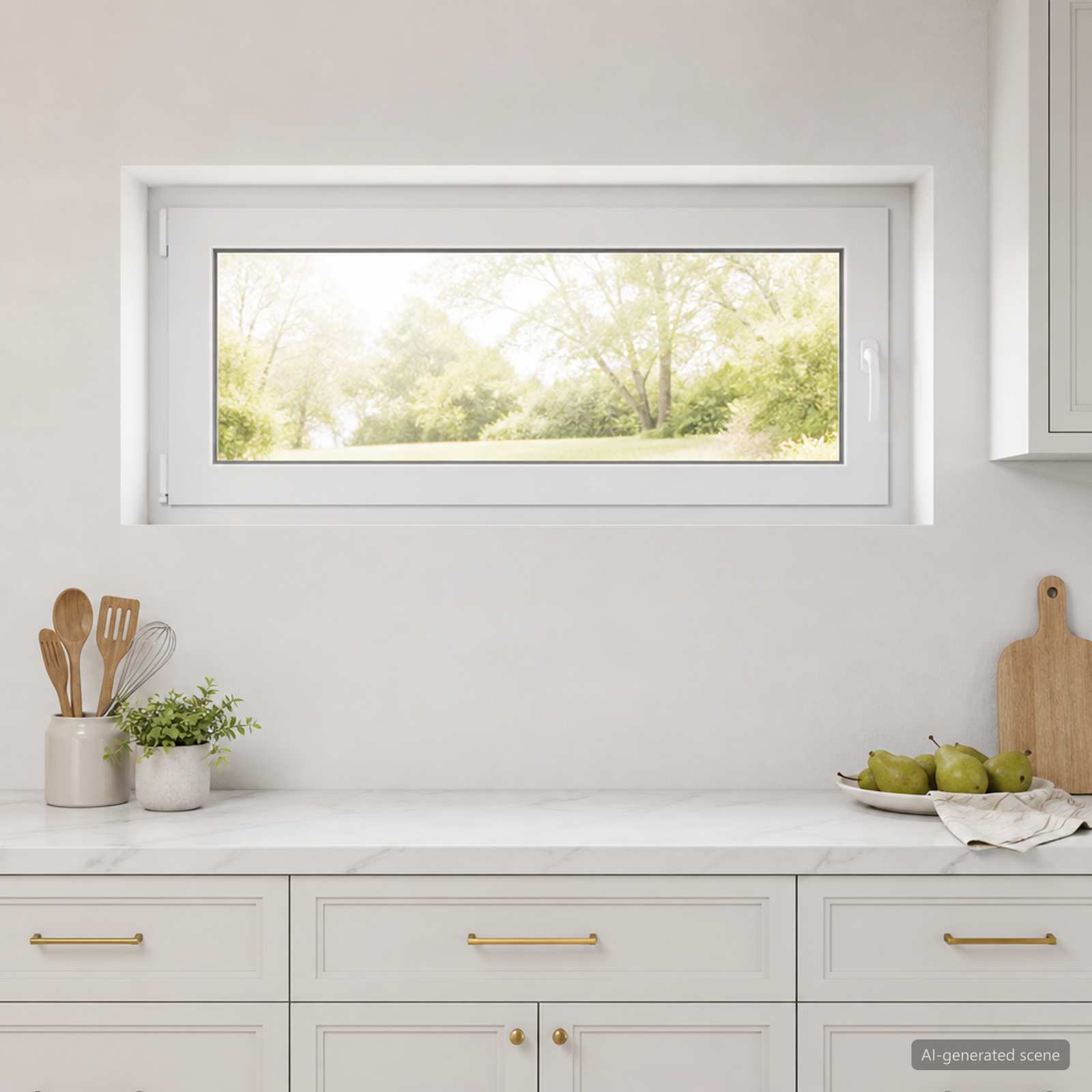Požeminio lango RISOR 120 x 50 cm PVC ir stiklas