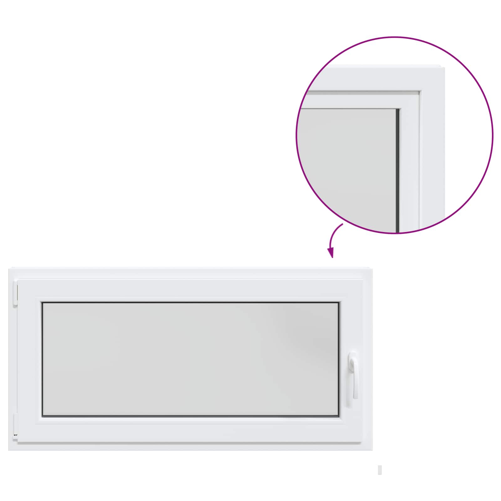 Požeminio lango RISOR 120 x 50 cm PVC ir stiklas