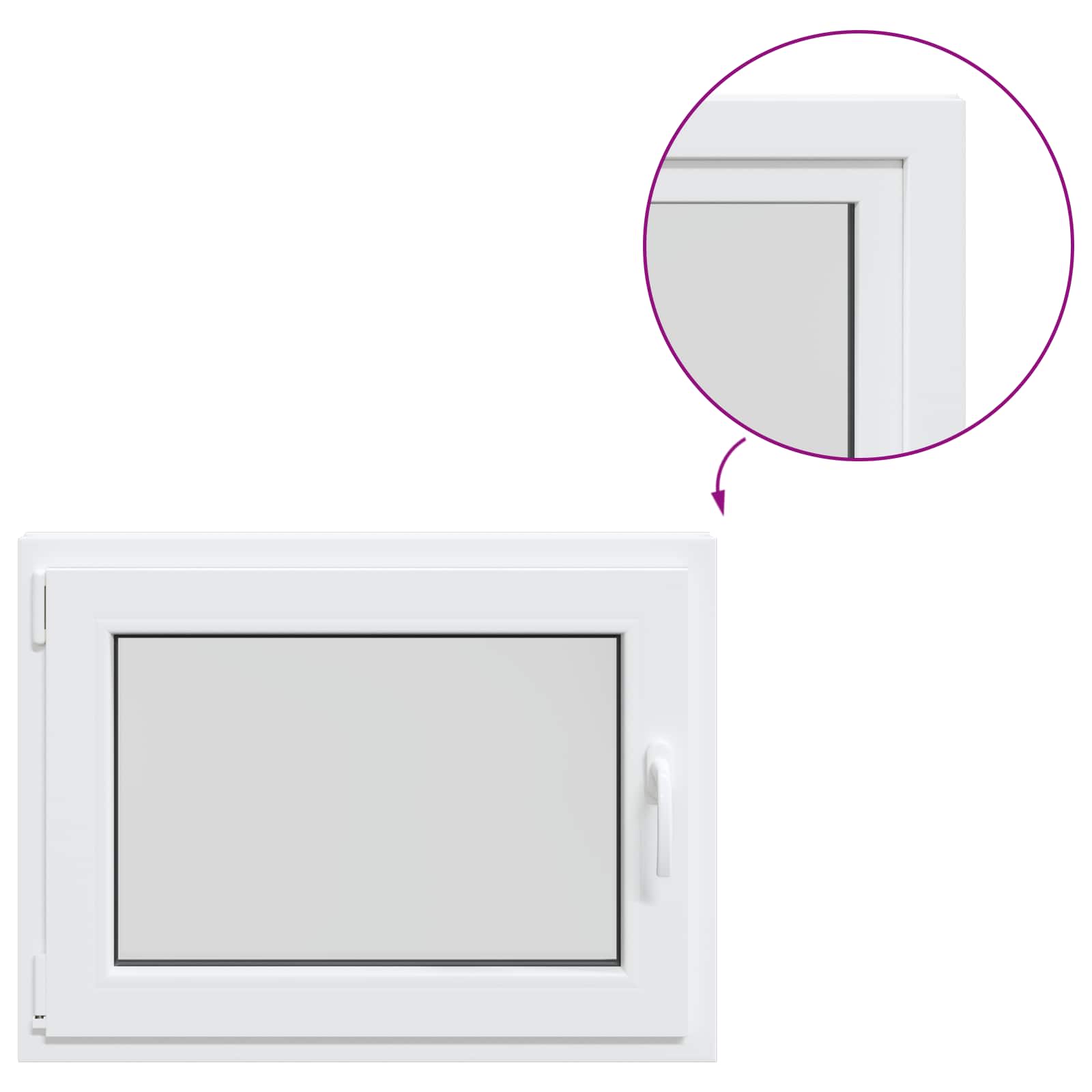 Požeminio lango RISOR 80 x 55 cm PVC ir stiklas