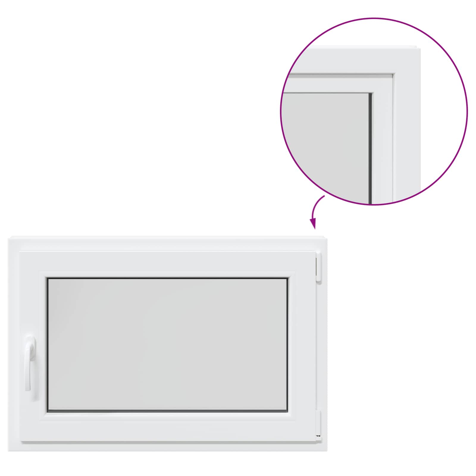 Požeminio lango RISOR 90 x 55 cm PVC ir stiklas