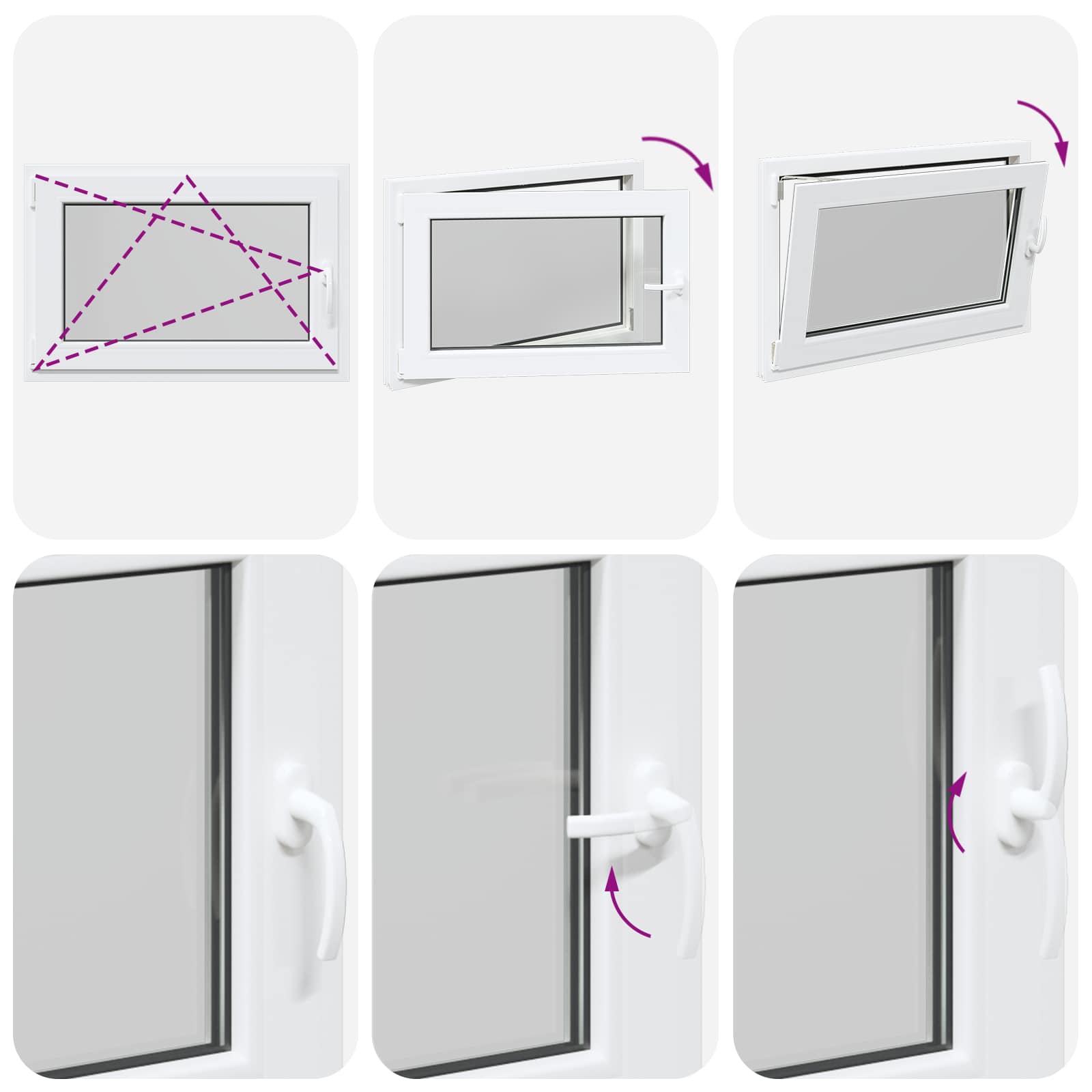 Požeminio lango RISOR 50 x 55 cm PVC ir stiklas