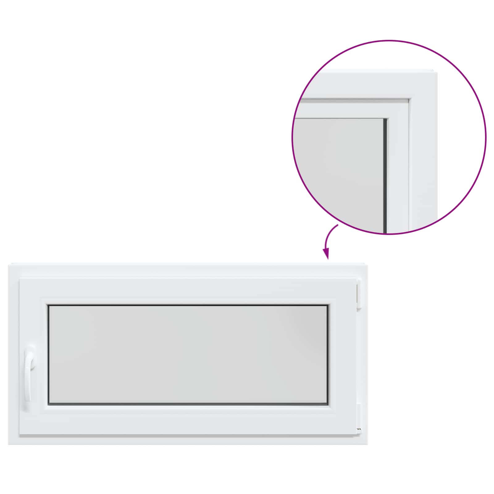 Požeminio lango RISOR 50 x 55 cm PVC ir stiklas