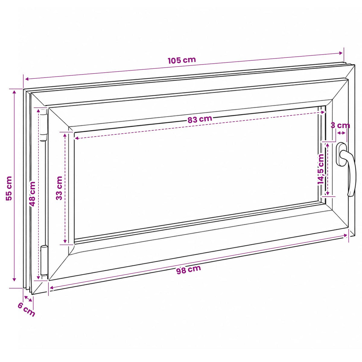 Bendras lango vidinis atspalvis baltas RISOR 50 x 55 cm