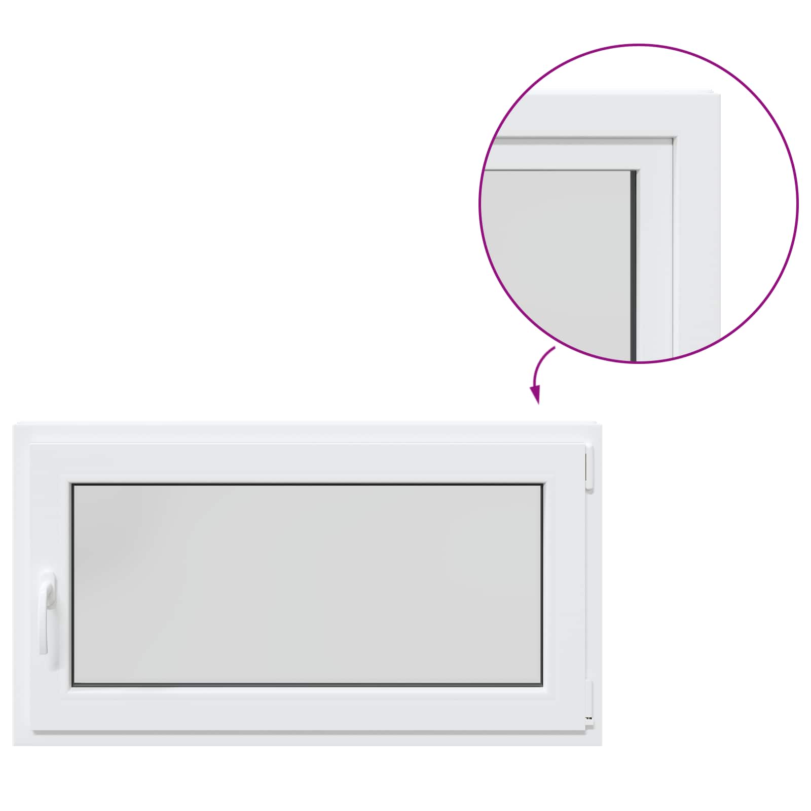 Požeminio lango RISOR 110 x 55 cm PVC ir stiklas