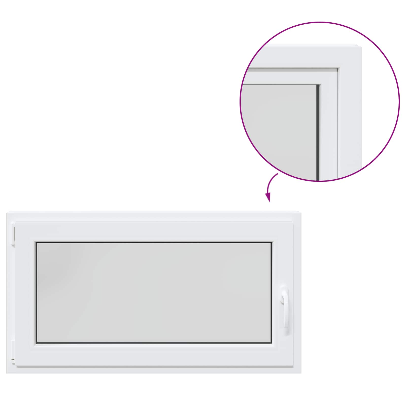 Požeminio lango RISOR 110 x 55 cm PVC ir stiklas