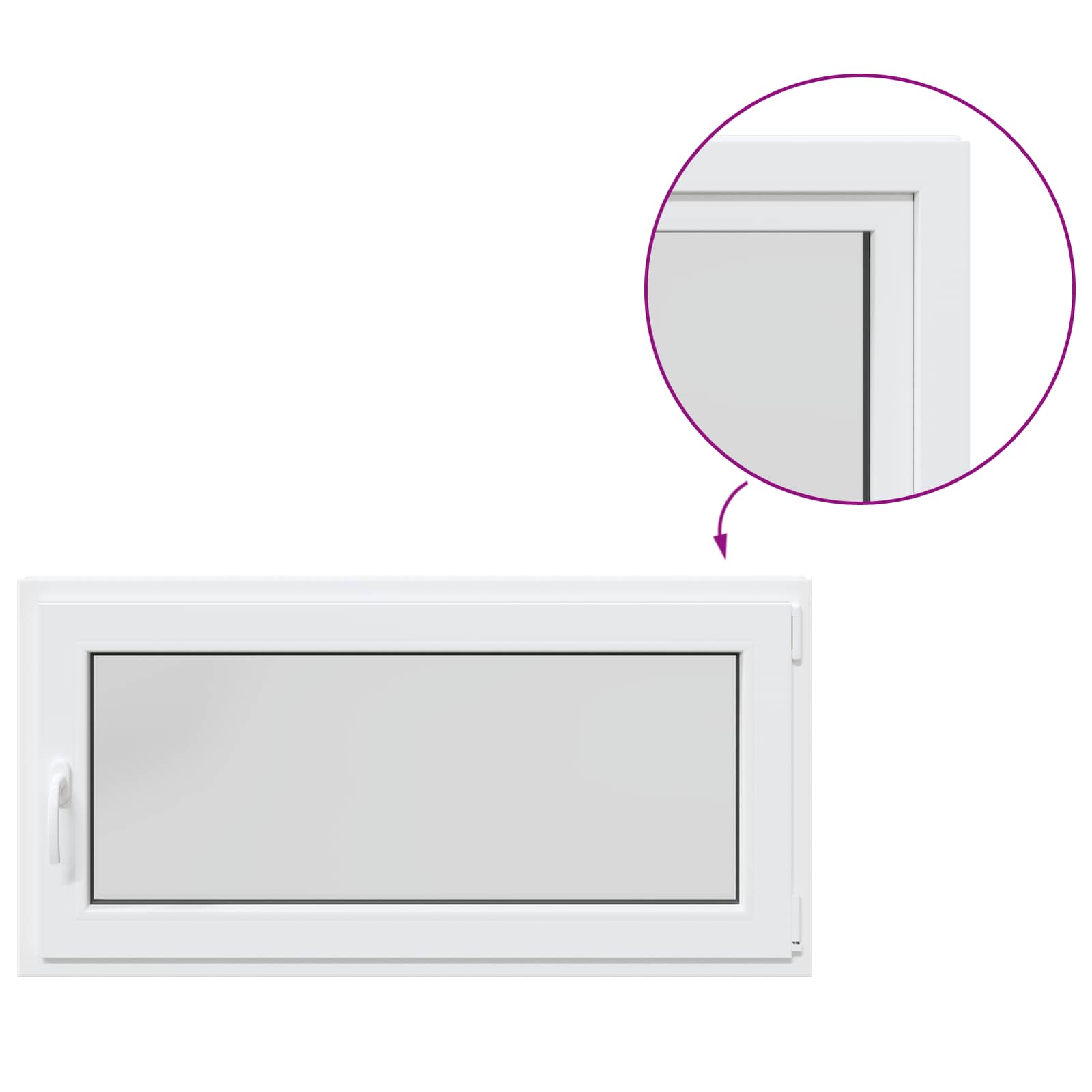 Požeminio lango RISOR 50 x 55 cm PVC ir stiklas
