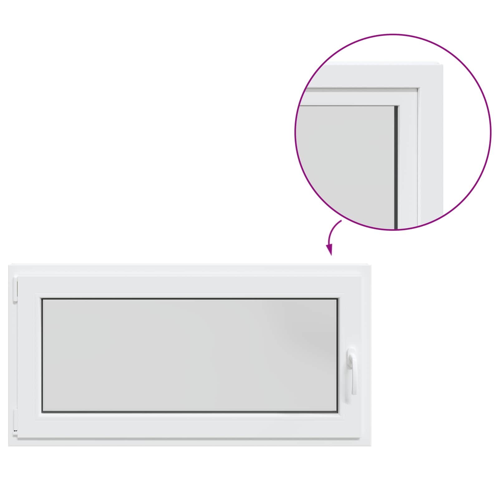 Požeminio lango RISOR 50 x 55 cm PVC ir stiklas