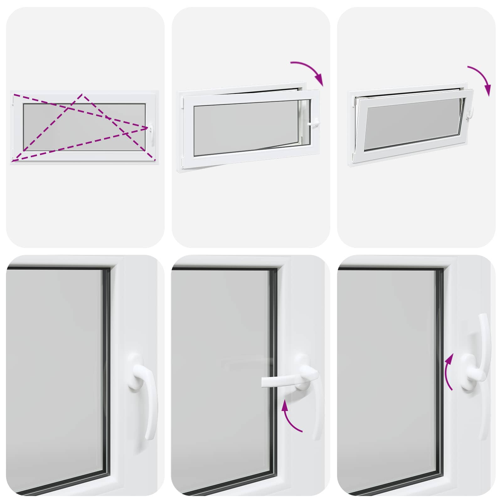 Požeminio lango RISOR 50 x 55 cm PVC ir stiklas