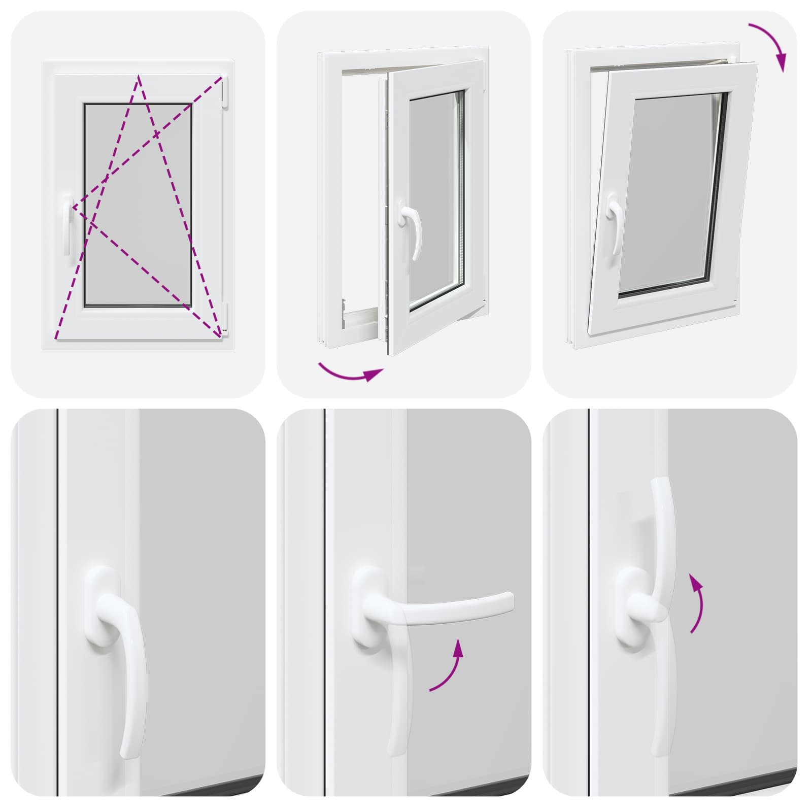 Požeminio lango RISOR 50 x 60 cm PVC ir stiklas