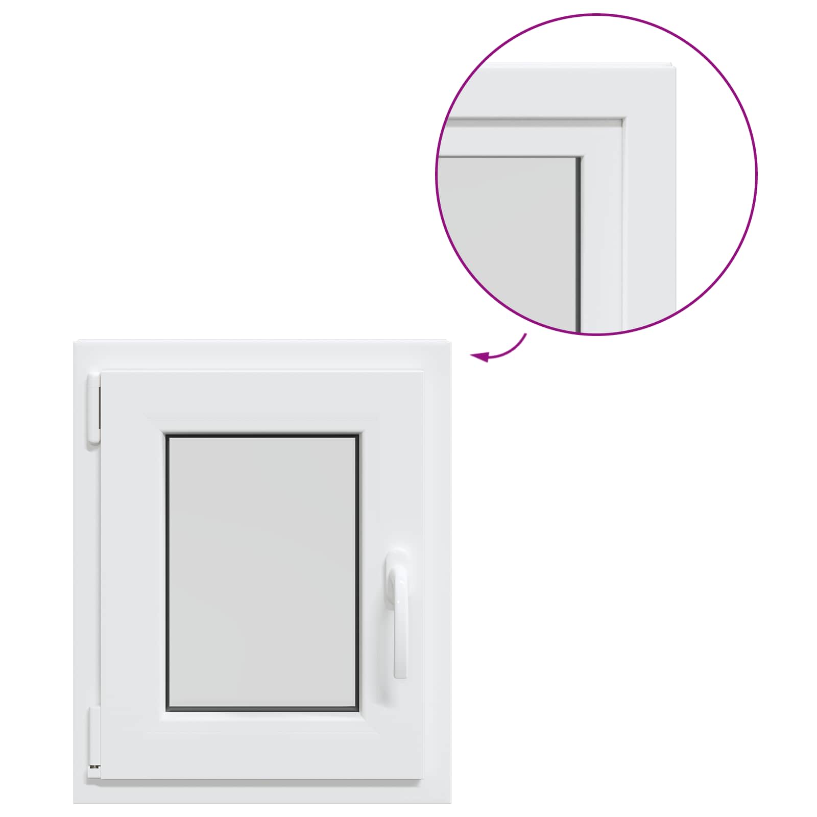 Požeminio lango RISOR 50 x 60 cm PVC ir stiklas