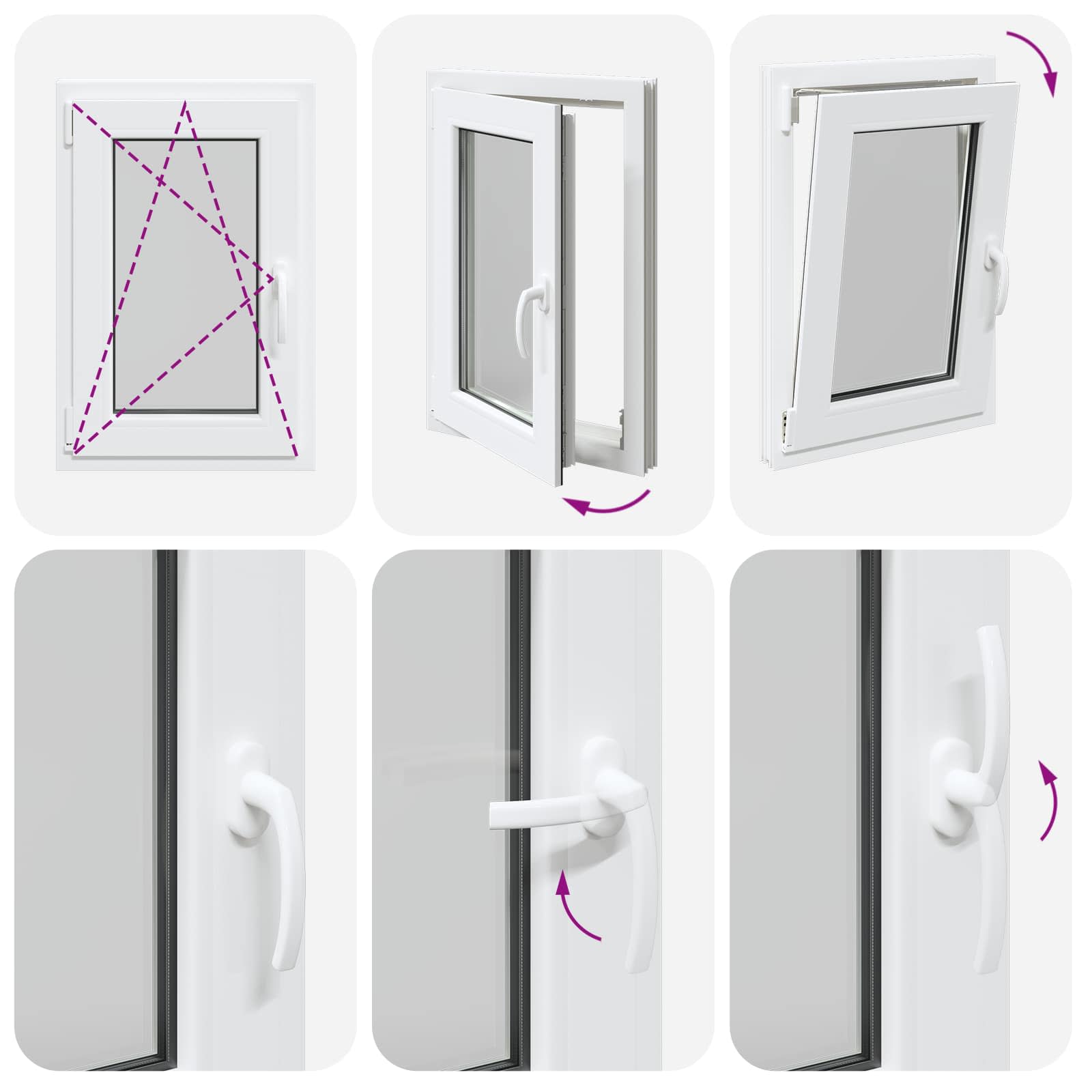 Požeminio lango RISOR 50 x 60 cm PVC ir stiklas