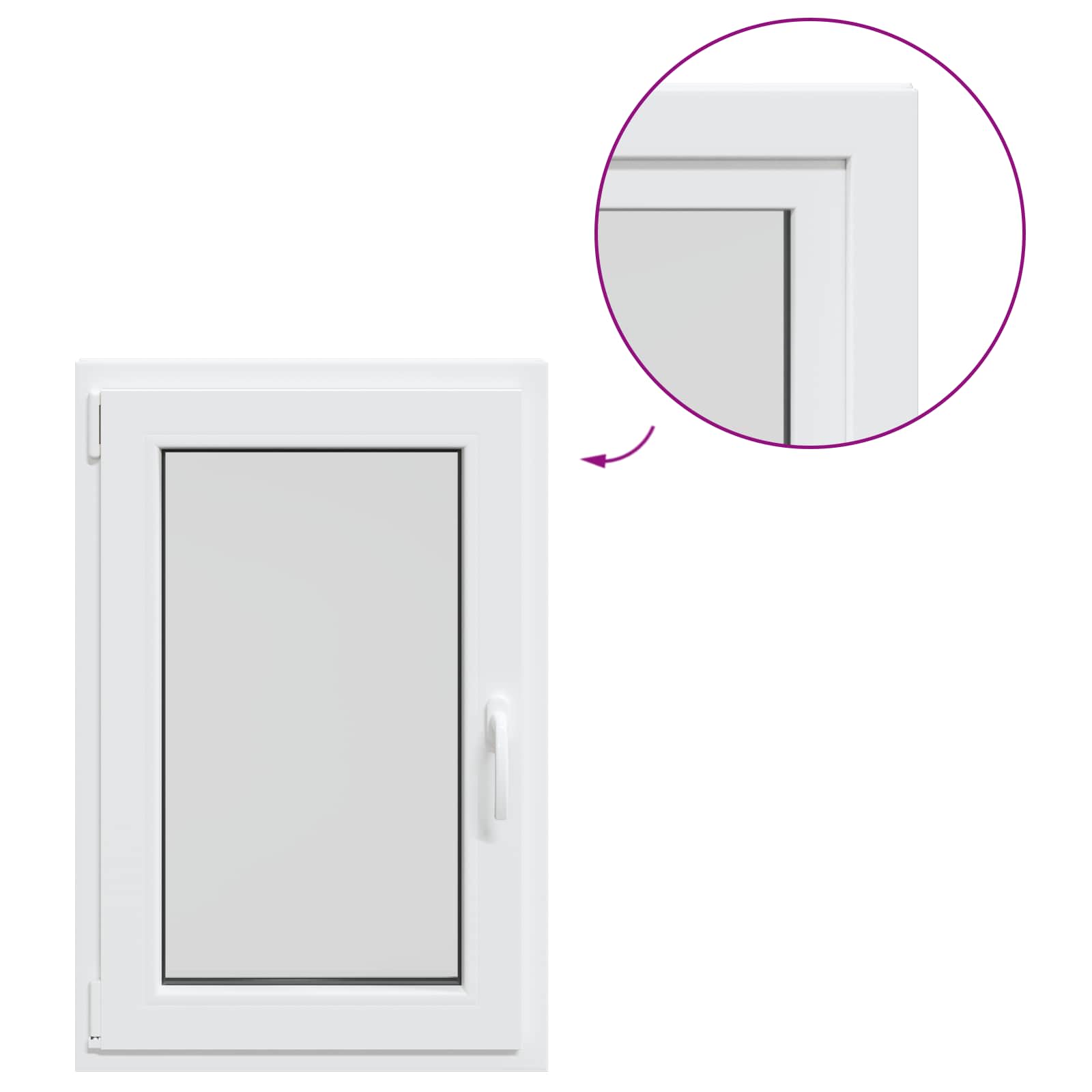Požeminio lango RISOR 50 x 100 cm PVC ir stiklas