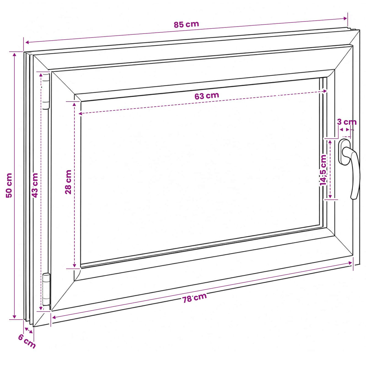 Bendras lango vidinis atspalvis baltas RISOR 50 x 55 cm