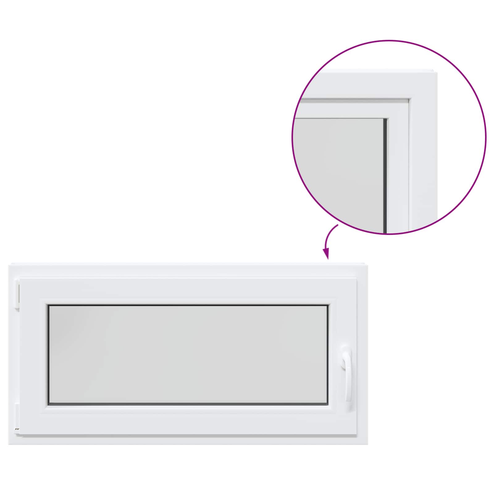 Požeminio lango RISOR 50 x 55 cm PVC ir stiklas