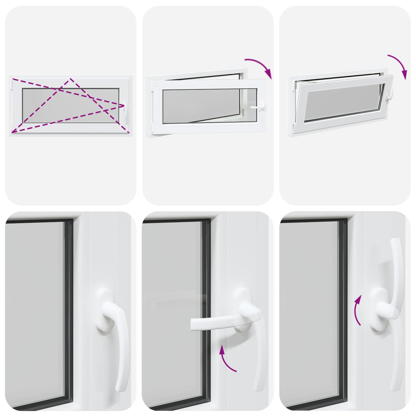 Požeminio lango RISOR 50 x 55 cm PVC ir stiklas