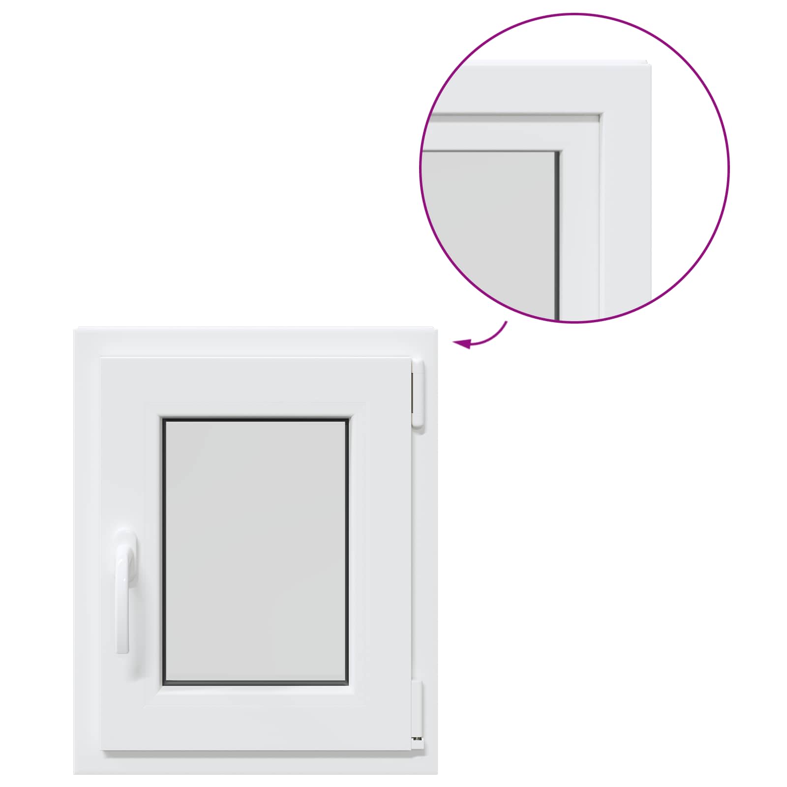 Požeminio lango RISOR 50 x 55 cm PVC ir stiklas