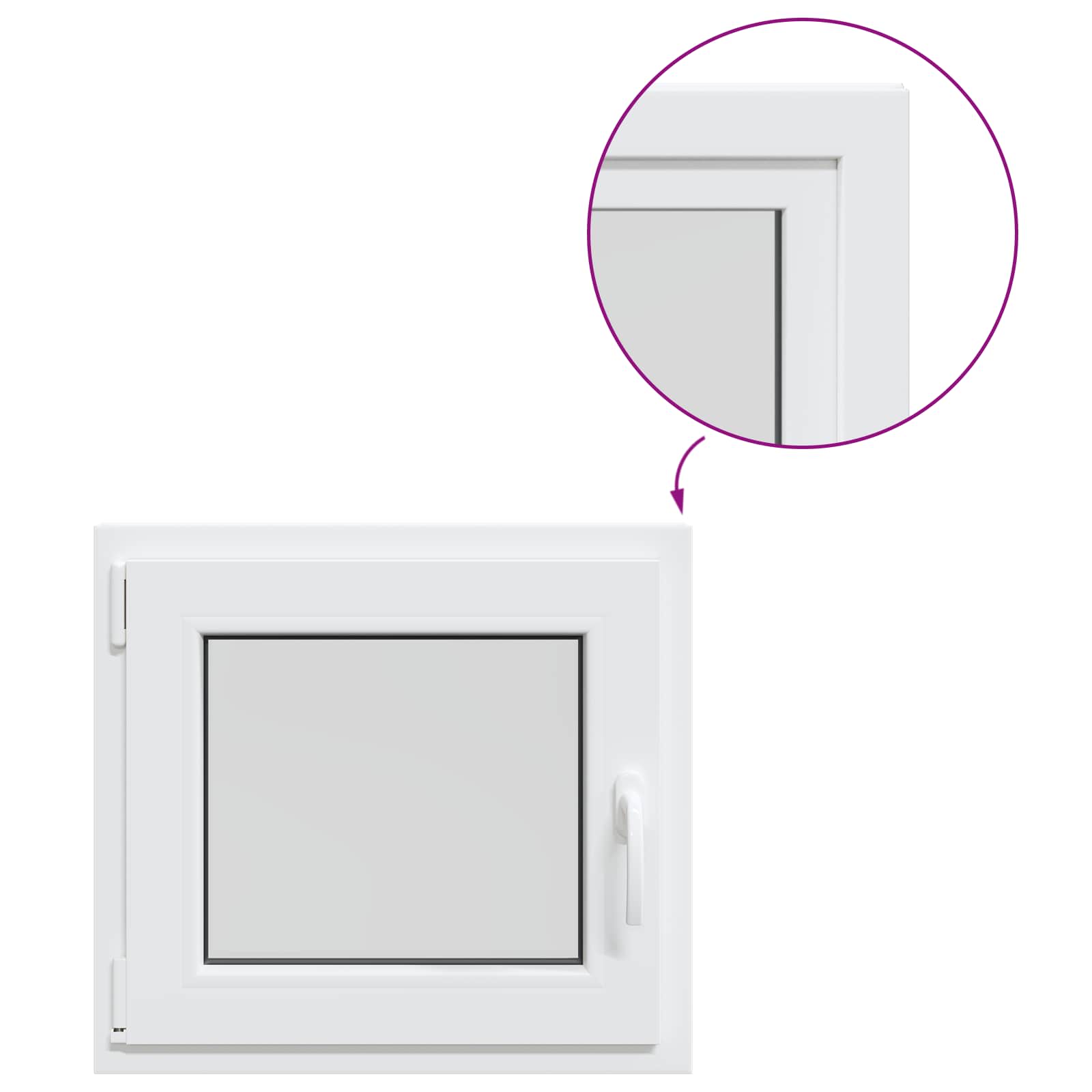 Požeminio lango RISOR 60 x 55 cm PVC ir stiklas